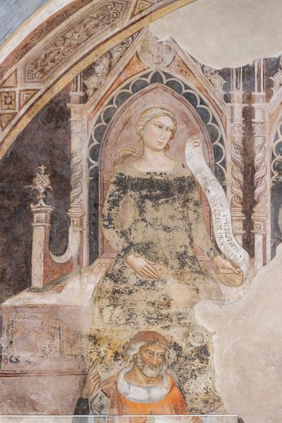 Retorik alegorisi, ideal temsilcisinin altında, muhtemelen Isocrates veya Demosthenes (fresk) by Jacopo di Cione