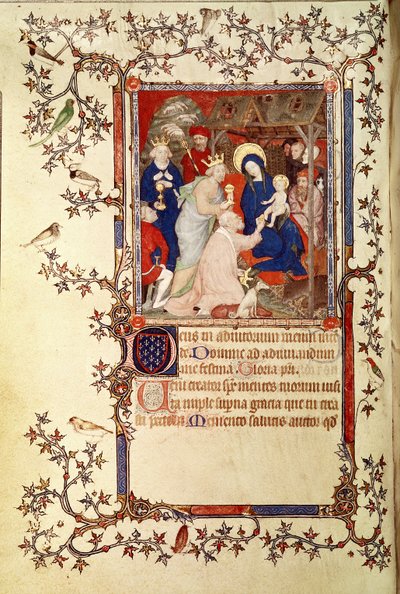 Enlem 18014 f.42v Büyücülerin Hayranlığı, Les Petites Heures de Duc de Berry