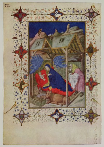 MS 11060-11061 Notre Dame Saatleri: Prime, İsa'nın Doğuşu, 'Tres Riches Heures du Duc de Berry'den (detay için 259702) by Jacquemart de Hesdin