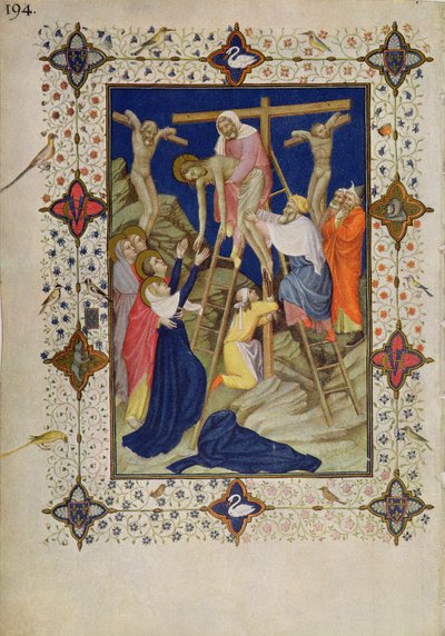 MS 11060-11061 Haç Saatleri: Vespers, Haçtan İniş by Jacquemart de Hesdin