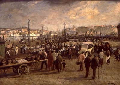 Balık Satışı (tuval üzerine yağlı boya) by Jacques Emile Blanche