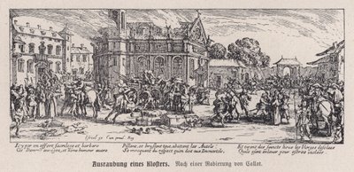 Otuz Yıl Savaşları sırasında bir manastırın yıkımı by Jacques (after) Callot