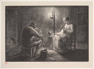 Gece, diziden, Günün Dört Zamanı, 1830-75. by Jacques Adrien Lavieille