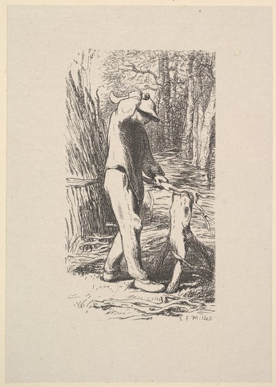 Oduncunun ibne yapması, 1853. by Jacques Adrien Lavieille