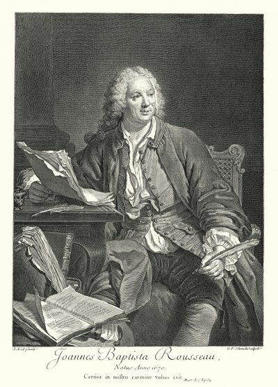 Jean-Baptiste Rousseau, Fransız şair ve oyun yazarı (gravür) by Jacques Andre Joseph Camelot (after) Aved