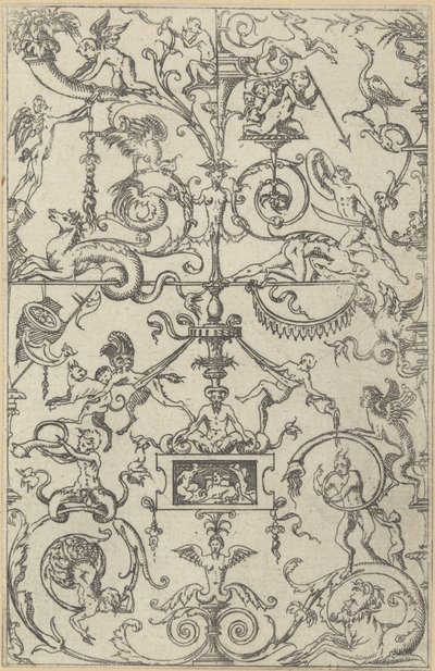 Grotesk Panel, 1550. by Jacques Androuet Du Cerceau