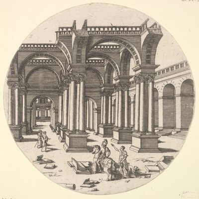 Perspektif Görünüm, İsis Tapınağı, 1551. by Jacques Androuet Du Cerceau