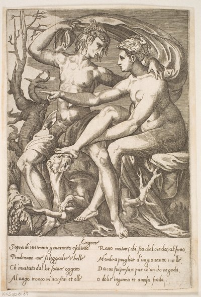 Bakkus ve Erigone by Jacques Androuet Ducerceau d.Æ.