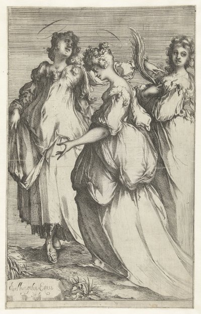 üç kutsal kadın by Jacques Bellange