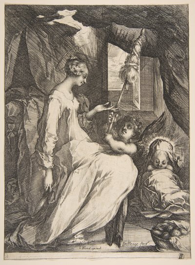 Bir Melekle Bakire ve Çocuk, 1612-16. by Jacques Bellange
