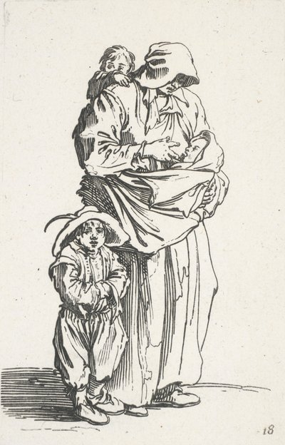 Dilenciler'den bir anne ve üç çocuğu (La mere et ses trois enfants) by Jacques Callot