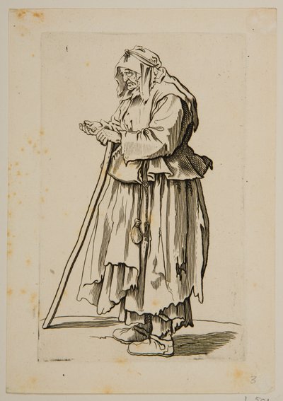 Sadaka Alan Dilenci Kadın (gravür) by Jacques Callot