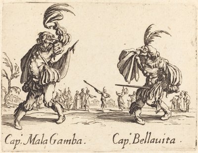 Kaptan Mala Gamba ve Kaptan Bellavita by Jacques Callot