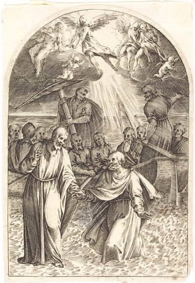 Suda Yürüyen İsa [ikinci plaka] by Jacques Callot