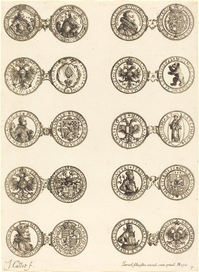 Madeni paralar [plaka 9]. by Jacques Callot