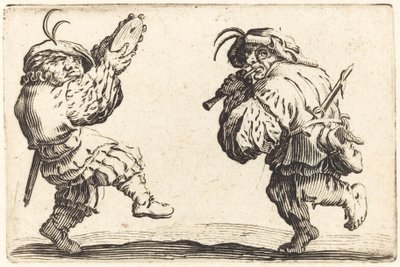 Flüt ve Tef ile Dansçılar, c. 1622. by Jacques Callot