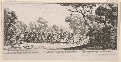 Malefactors'ın Keşfi, The Large Miseries of War'dan örnek by Jacques Callot