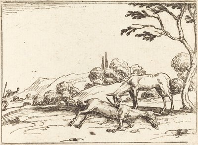 Doe Tayının Yasını Tutuyor. by Jacques Callot