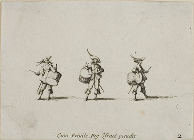 Davullu Tatbikat, Askeri Tatbikatlardan ikinci plaka by Jacques Callot
