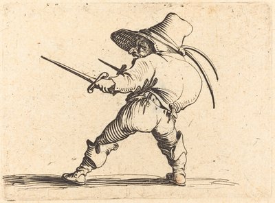 Kılıç ve Hançerli Düellocu by Jacques Callot