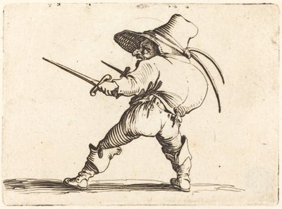 Kılıç ve Hançerli Düellocu by Jacques Callot