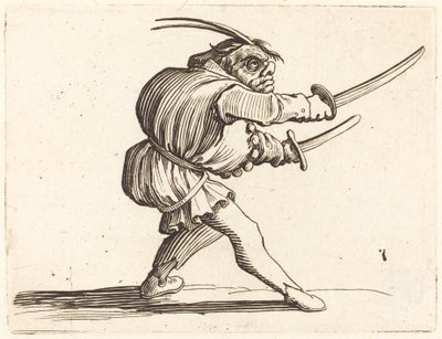 İki Kılıçlı Düellocu by Jacques Callot