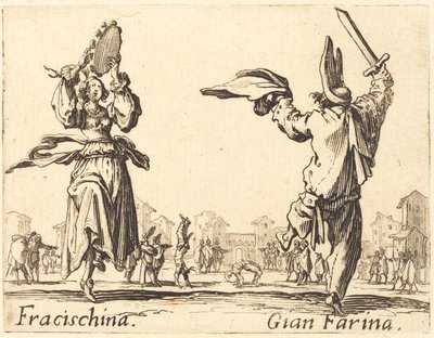 Fracischina ve Gian Farina by Jacques Callot