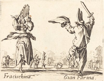 Fracischina ve Gian Farina by Jacques Callot