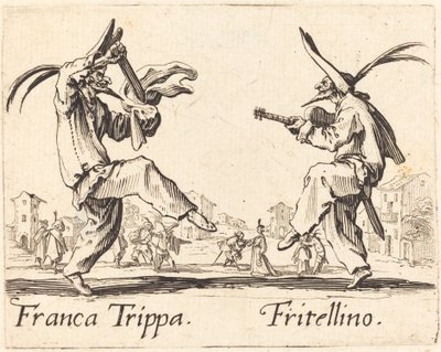 Franca Trippa ve Fritellino, c. 1622. by Jacques Callot