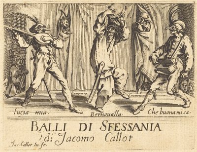 "Dans Eden Sfenks"in ön yüzü by Jacques Callot