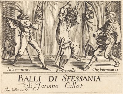 "Dans Eden Sfenks"in ön yüzü by Jacques Callot