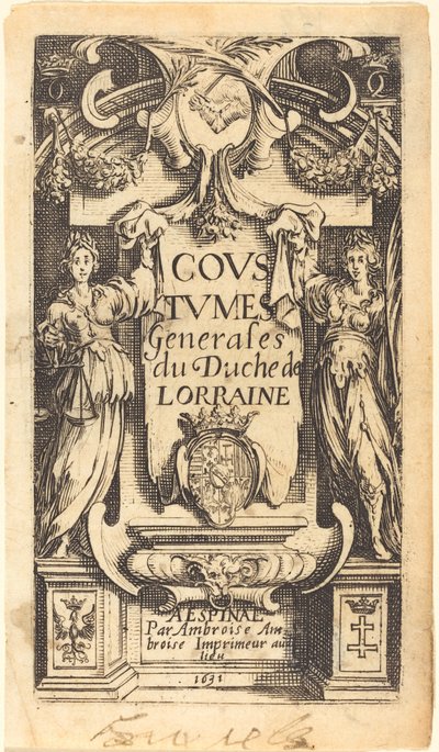 "Lorraine Gümrükleri" için ön yazı by Jacques Callot
