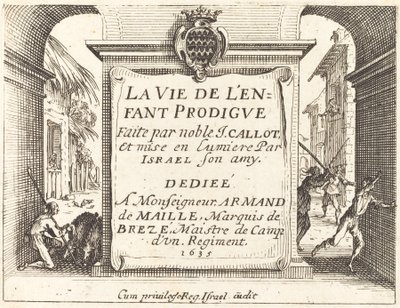 Prodigal Son, 1635 için ön yazı. by Jacques Callot