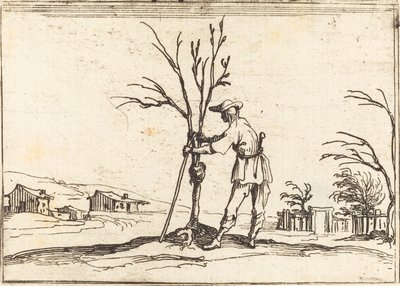 Bir Ağacı Budayan Bahçıvan by Jacques Callot