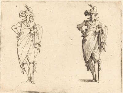 Beyefendi El Kalça Üzerinde Önden Görüntülendi by Jacques Callot