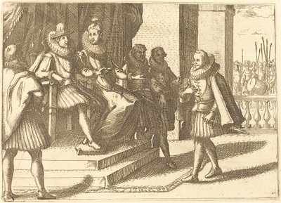 Kral ve Kraliçe Türkler Hakkında Danışmada by Jacques Callot