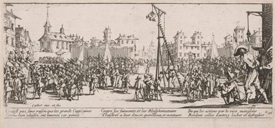 The Large Miseries of War'dan bir örnek olan Strapado by Jacques Callot