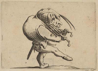 Keman Kisvesinde Izgara Kazıyan Adam..., 1616-22. by Jacques Callot