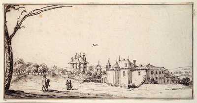 La Vieille et la Neuve Malgrange (kağıt üzerine kalem ve kahverengi mürekkep) by Jacques Callot