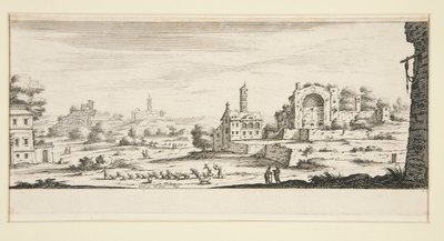 Büyük binalar ile manzara by Jacques Callot