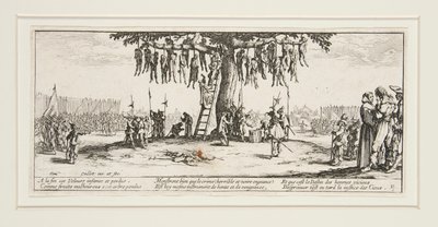 Savaşın büyük sefaletleri: N. 11 - Asılı by Jacques Callot