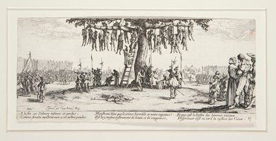 Savaşın büyük sefaletleri: N. 11 - Asılı by Jacques Callot