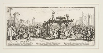Savaşın büyük sefaletleri: N. 14 - Çark by Jacques Callot