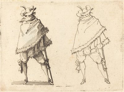 Mantosuna Sarılmış Adam, c. 1617. by Jacques Callot