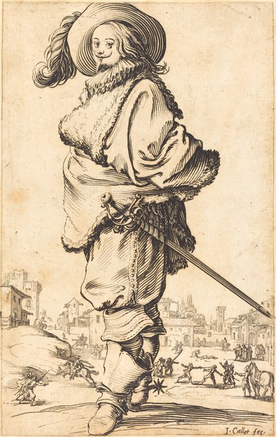 Kürk Plastron ile Asil Adam by Jacques Callot