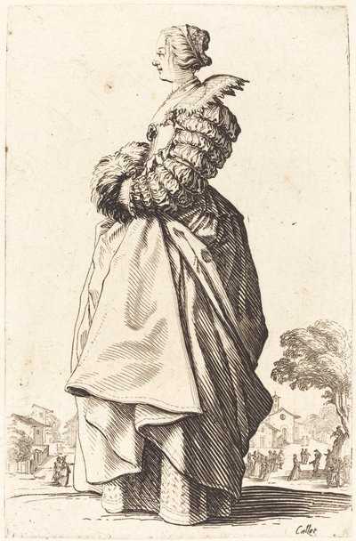Profildeki Asil Kadın Elleri Manşetli by Jacques Callot