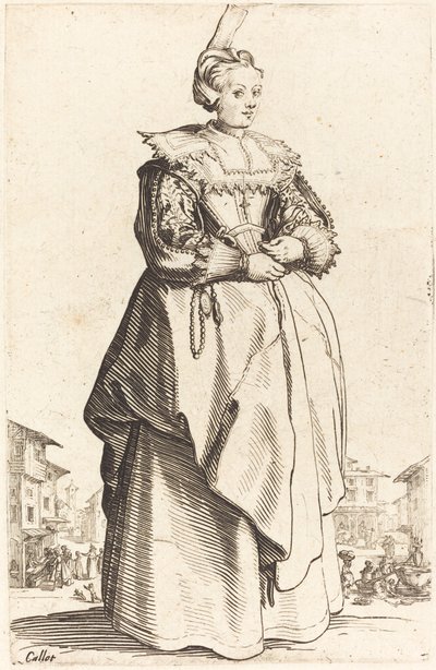 Küçük Şapkalı Asil Kadın, c. 16201623. by Jacques Callot