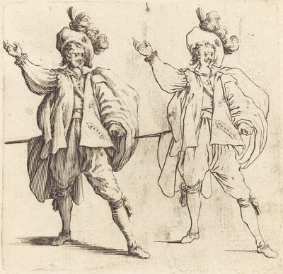 Büyük Tüylü Memur, Önden Görünüm by Jacques Callot