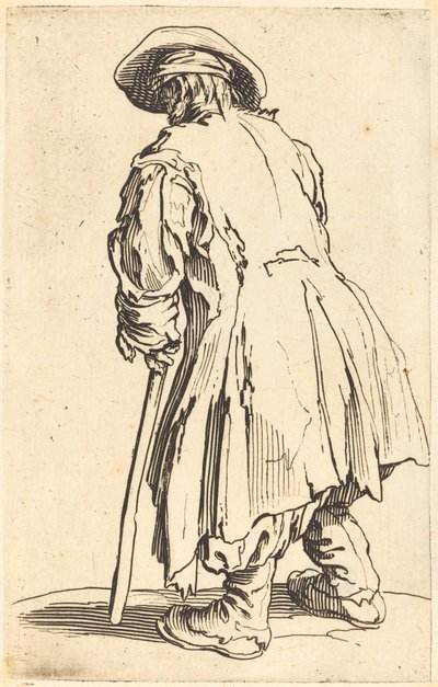 Tek Koltuk Değneği ile Yaşlı Dilenci by Jacques Callot