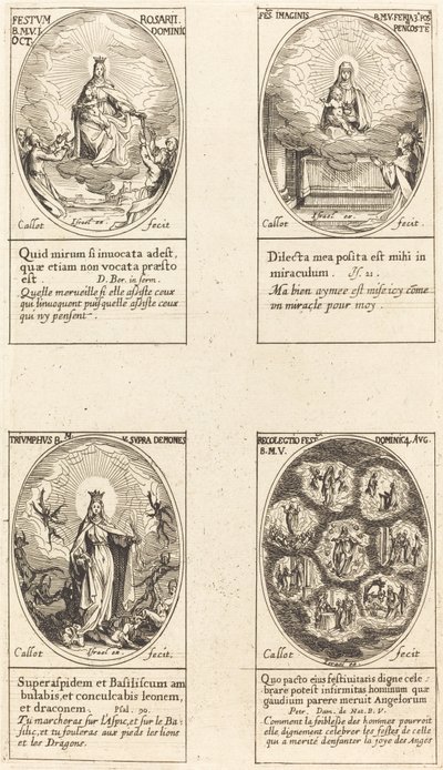 Tesbih Leydimiz; Bir Bulutta Görünen Bakire ve Çocuk; Muzaffer Bakire; Reu by Jacques Callot